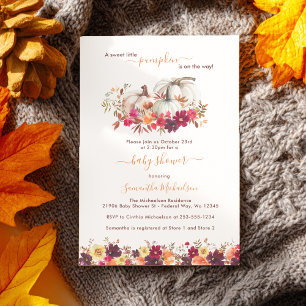 Invitation Baby shower floral de Little Citrouille Fall