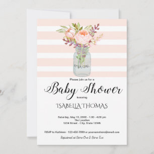 Invitation Baby shower Floral de Mason Jar