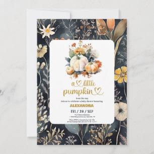 Invitation Baby shower floral de petite citrouille
