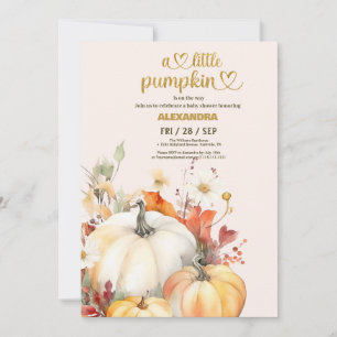 Invitation Baby shower floral de petite citrouille