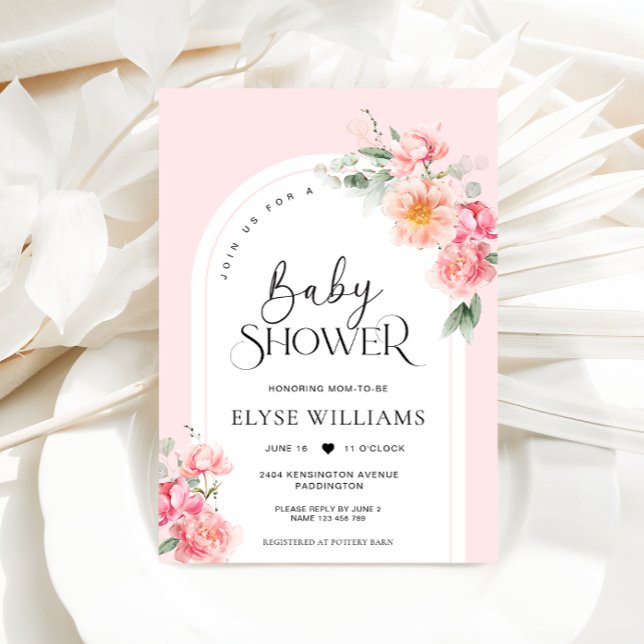 Invitation Baby shower floral de pipal (Piper Peony Floral Baby Shower Invitation )