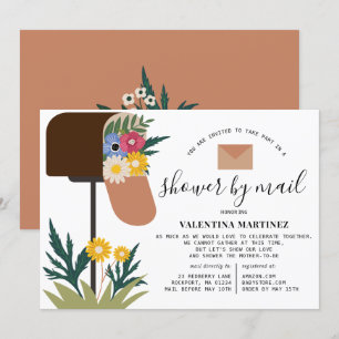 Invitation Baby shower floral de printemps à longue distance