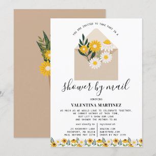 Invitation Baby shower floral de printemps à longue distance