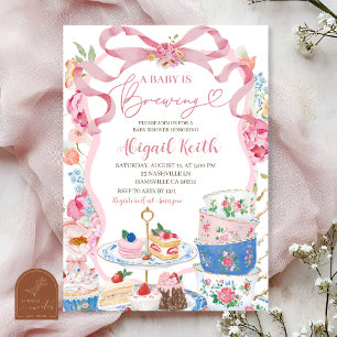Invitation Baby Shower Floral de Printemps de Style Victorien