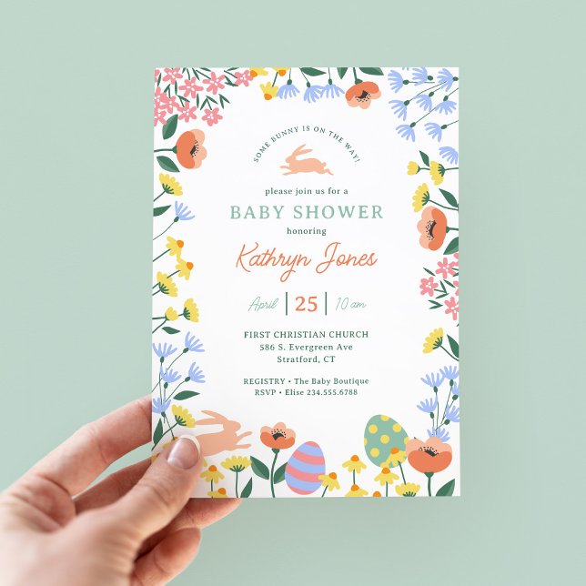 Invitation Baby shower floral de printemps moderne (Créateur téléchargé)