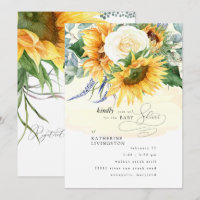 Baby shower floral de tournesol jaune Invitat