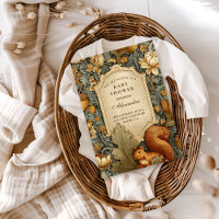 Baby Shower Floral Écureuil de la Forêt Vintage
