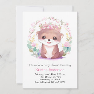 Invitation Baby shower floral Enchanted