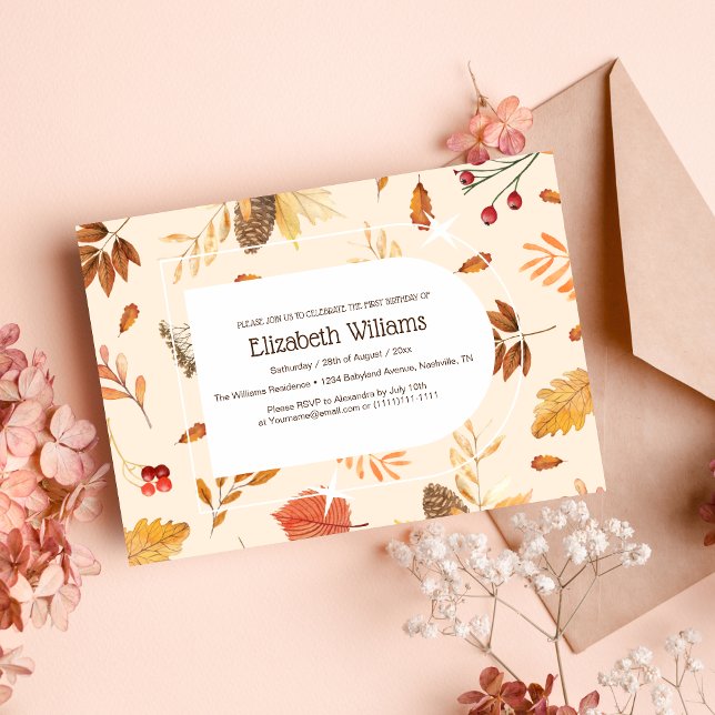 Invitation Baby shower floral et botanique rustique (Créateur téléchargé)