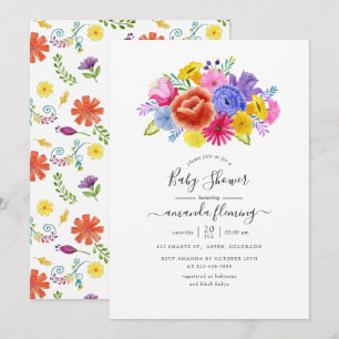Invitation Baby shower Floral Fiesta
