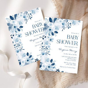 Invitation Baby shower Floral fleur sauvage