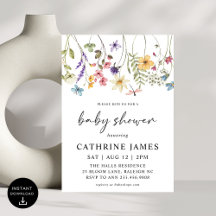 Baby shower Floral Fleur sauvage