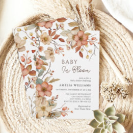 Invitation Baby shower Floral Fleur sauvage Boho
