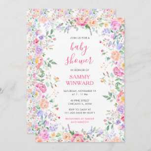 Invitation Baby shower Floral Fleur sauvage d'été