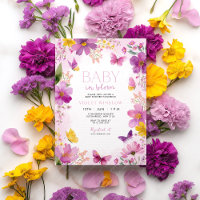 Baby shower floral Fuchsia brillant bébé en fleur