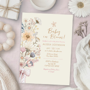 Invitation Baby shower floral jaune