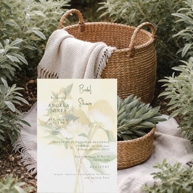 Invitation Baby Shower Floral Jaune de Mariage (Créateur téléchargé)