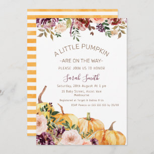 Invitation Baby shower Floral Little Citrouille