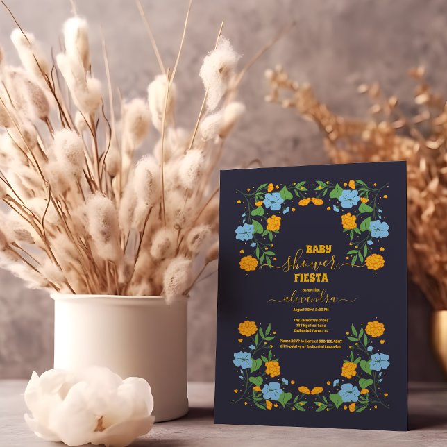 Invitation Baby shower Floral mexicain Fiesta (Créateur téléchargé)