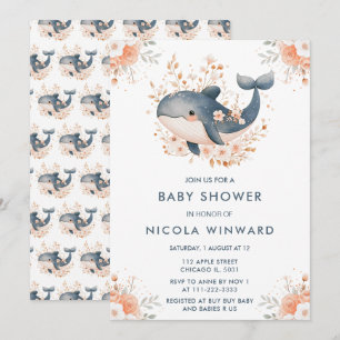 Invitation Baby shower floral mignon