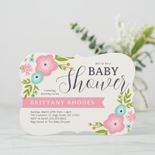 Invitation Baby shower Floral moderne