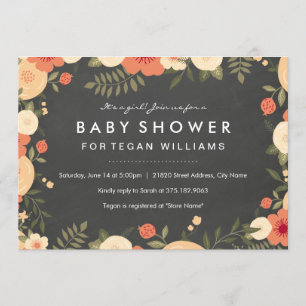 Invitation Baby shower Floral Moderne