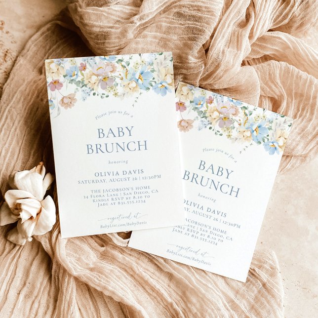 Invitation Baby shower Floral moderne Boho | Hommes/Femmes (Créateur téléchargé)