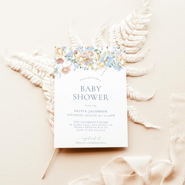 Invitation Baby shower Floral moderne Boho | Neutre les sexes (Créateur téléchargé)
