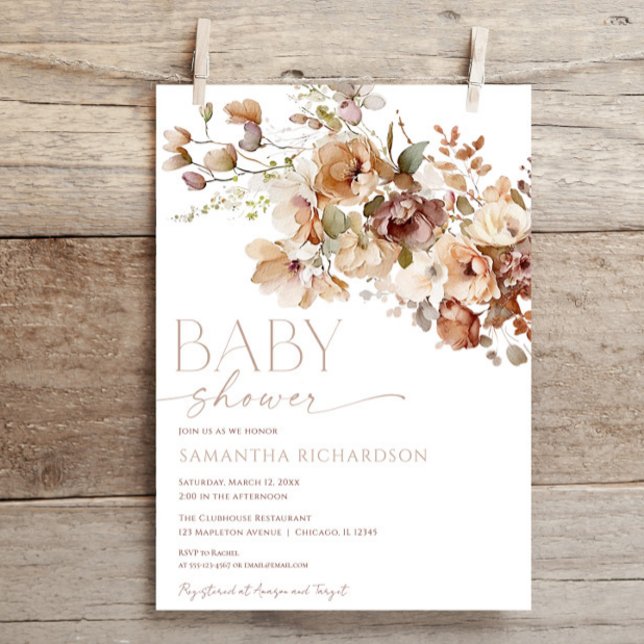 Invitation Baby shower floral neutre pour les femmes (Créateur téléchargé)