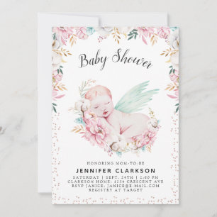 Invitation Baby shower floral nouveau-né