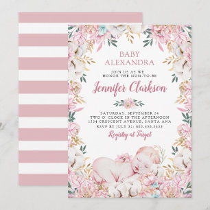 Invitation Baby shower floral nouveau-né