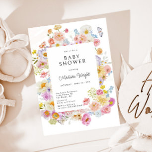 Invitation Baby shower floral Pastel Bloom