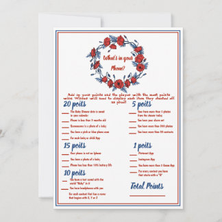 Invitation Baby shower floral pavot 2x Jeux