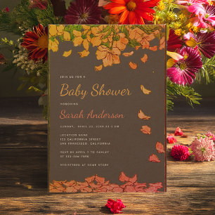 Invitation Baby shower floral pétales bébé en fleur rustique