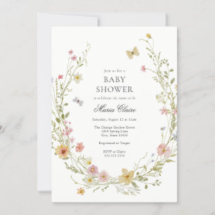Invitation Baby shower Floral printanier florissant