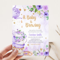 Baby shower Floral Purple Tea Party