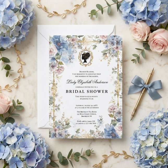 Invitation Baby shower floral régence (Créateur téléchargé)