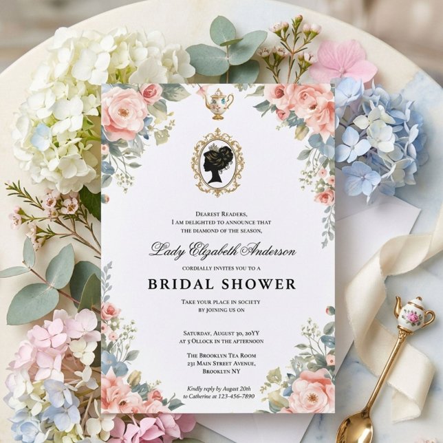 Invitation Baby shower floral régence (Créateur téléchargé)