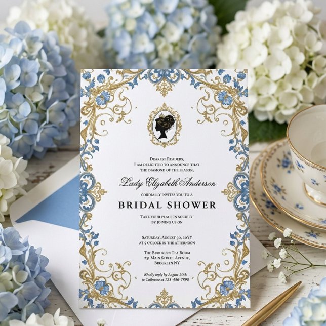Invitation Baby shower floral régence (Créateur téléchargé)
