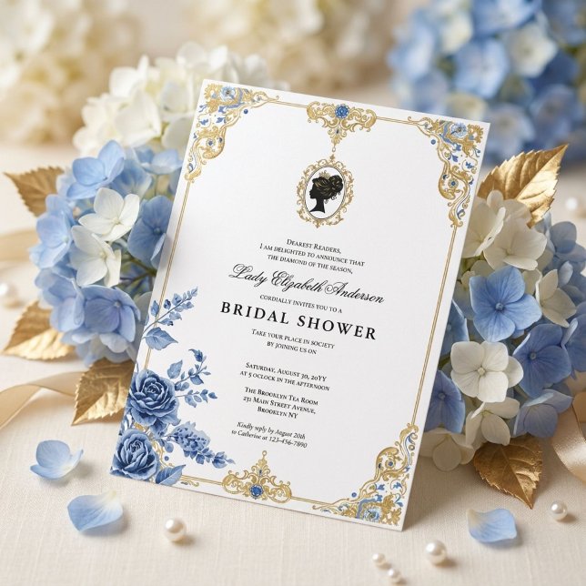 Invitation Baby shower floral régence (Créateur téléchargé)