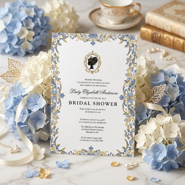 Invitation Baby shower floral régence (Créateur téléchargé)