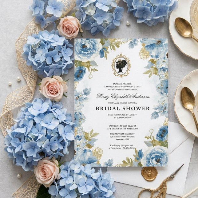 Invitation Baby shower floral régence (Créateur téléchargé)