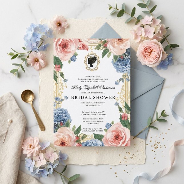 Invitation Baby shower floral régence (Créateur téléchargé)