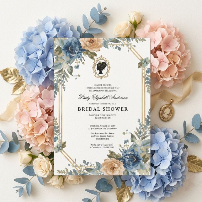 Invitation Baby shower floral régence (Créateur téléchargé)