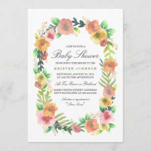 Invitation Baby shower floral rêvé