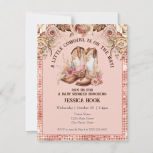 Invitation Baby shower Floral Rose Boho Ouest