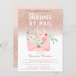 Invitation baby shower floral Rose parties scintillant or par