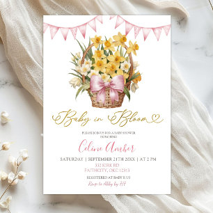 Invitation Baby Shower Floral Rose Printanier Coquette