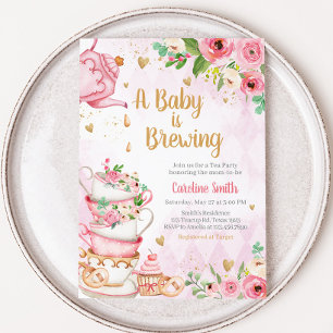 Invitation Baby shower Floral Rose Tea Party