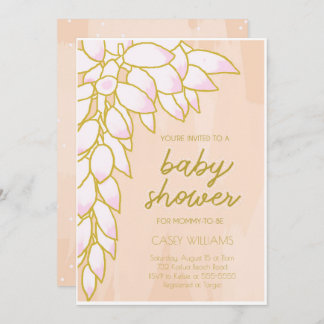 Invitation Baby shower floral rose tropicale